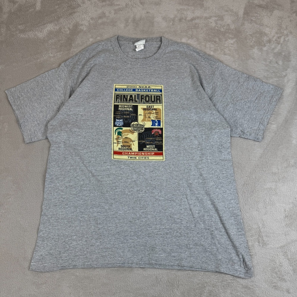 Vintage‎ Lee 2001 NCAA College Basketball Final Four Shirt Mens XL Gray Preowned